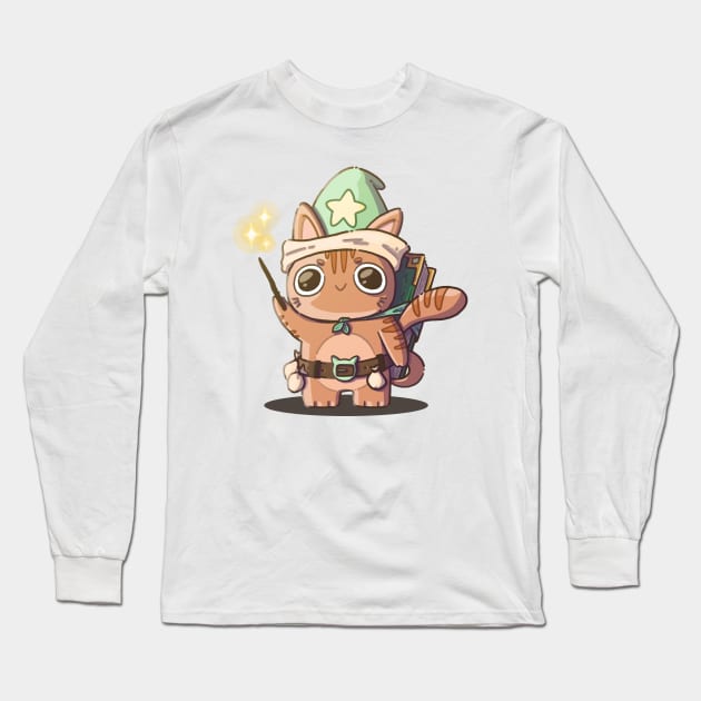 Wizard kitty Long Sleeve T-Shirt by Meeko_Art